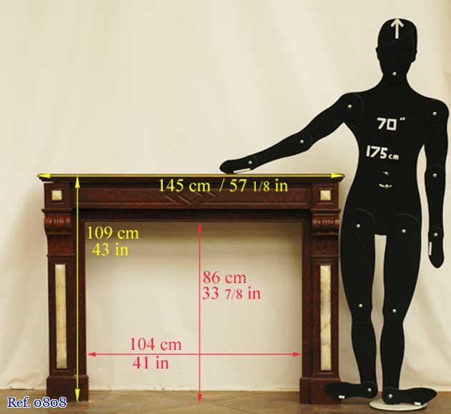 Cheminée en marbre Rouge Griotte et onyx.  Cheminée en marbre Rouge Griotte et onyx. -8