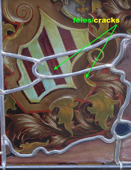 « Le Départ pour la chasse » Grand vitrail en verre émaillé de l’atelier Lorin, provenant du château des Ollières à Nice « Le Départ pour la chasse » Grand vitrail en verre émaillé de l’atelier Lorin, provenant du château des Ollières à Nice-14