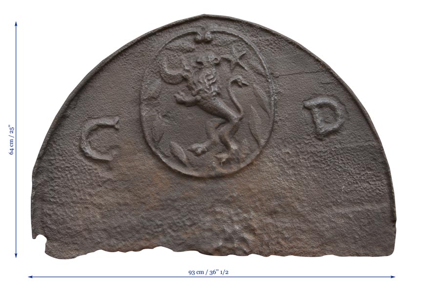 Belle plaque de cheminée cintrée ancienne du XVIè siècle Belle plaque de cheminée cintrée ancienne du XVIè siècle-6