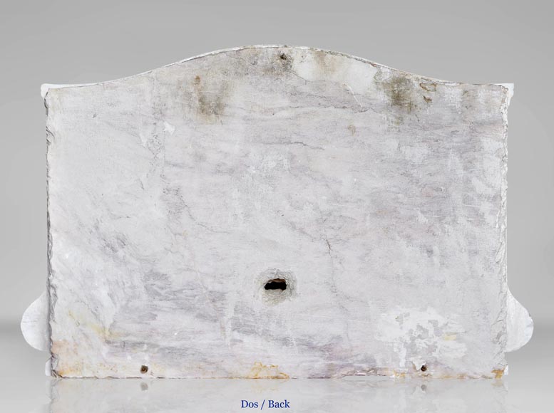 Fronton de fontaine en marbre de Carrare et Fleur de Pêcher Fronton de fontaine en marbre de Carrare et Fleur de Pêcher-5