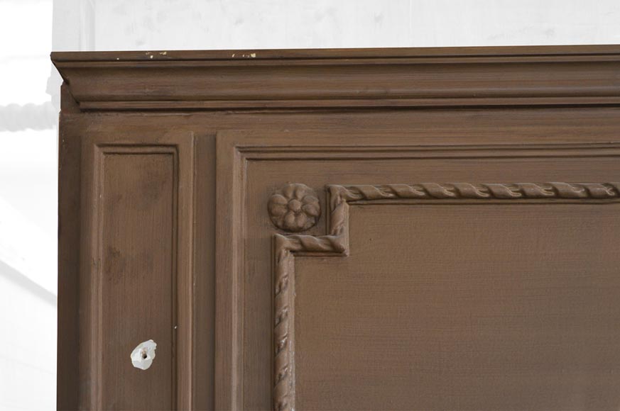 Trumeau de cheminée ancien de style Louis XVI à décor de rosaces et nœud Trumeau de cheminée ancien de style Louis XVI à décor de rosaces et nœud-2