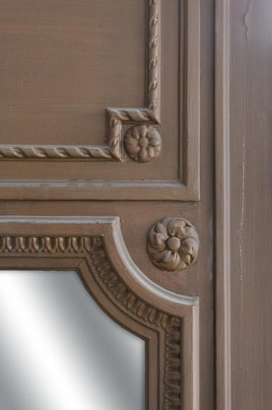 Trumeau de cheminée ancien de style Louis XVI à décor de rosaces et nœud Trumeau de cheminée ancien de style Louis XVI à décor de rosaces et nœud-3