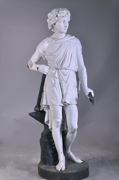 Mathurin MOREAU (1822 – 1912) (d'après), Le Forgeron, Sculpture en fonte de fer d'après un modèle pour les Fonderies d'art du Val d'Osne. Mathurin MOREAU (1822 – 1912) (d'après), Le Forgeron, Sculpture en fonte de fer d'après un modèle pour les Fonderies d'art du Val d'Osne.-0