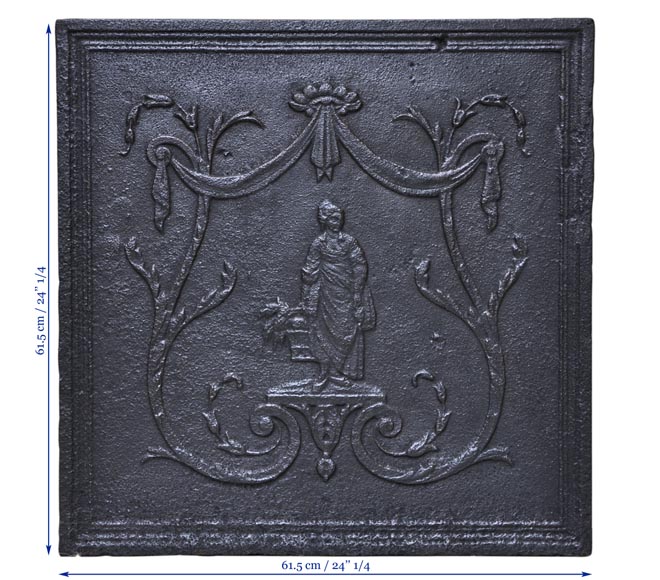 Plaque de cheminée ancienne à la paysanne Plaque de cheminée ancienne à la paysanne-7