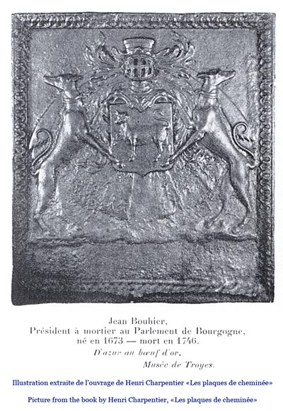 Superbe plaque de cheminée aux armes de Jean Bouhier de Savigny, première moitié du XVIIIè siècle Superbe plaque de cheminée aux armes de Jean Bouhier de Savigny, première moitié du XVIIIè siècle-10