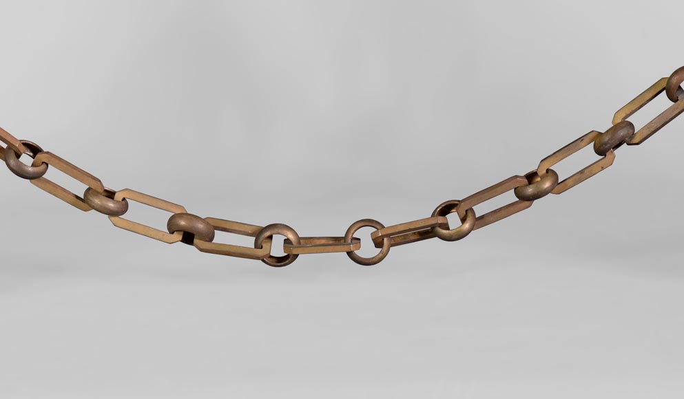 Paire de chenets de style Empire aux Sphinges, bronze doré et bronze à patine brune Paire de chenets de style Empire aux Sphinges, bronze doré et bronze à patine brune-7