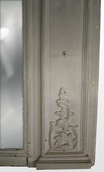 Trumeau ancien de style Régence avec miroir et huile sur toile représentant une scène galante Trumeau ancien de style Régence avec miroir et huile sur toile représentant une scène galante-6