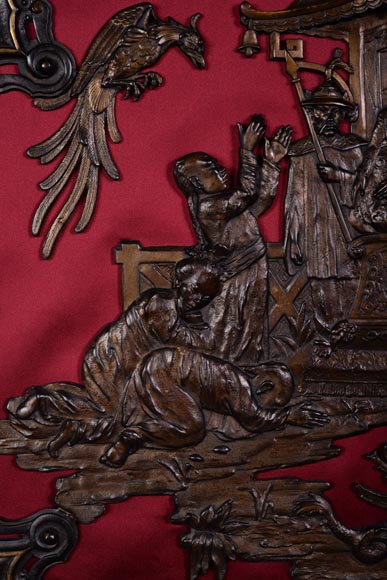 Maison MARNYHAC (att. à) - Rare pare-étincelle ancien sinisant en bronze à patine brune, seconde moitié du XIXème siècle Maison MARNYHAC (att. à) - Rare pare-étincelle ancien sinisant en bronze à patine brune, seconde moitié du XIXème siècle-3