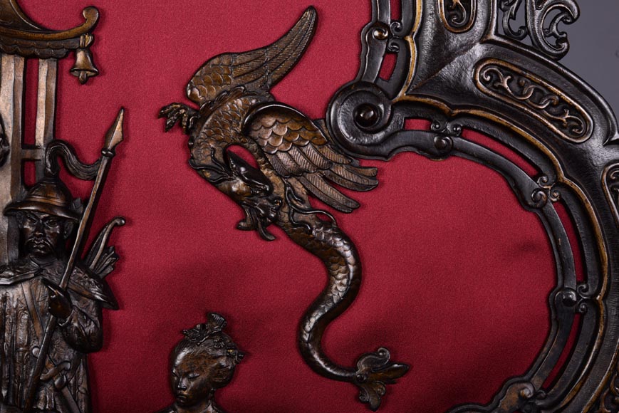 Maison MARNYHAC (att. à) - Rare pare-étincelle ancien sinisant en bronze à patine brune, seconde moitié du XIXème siècle Maison MARNYHAC (att. à) - Rare pare-étincelle ancien sinisant en bronze à patine brune, seconde moitié du XIXème siècle-6