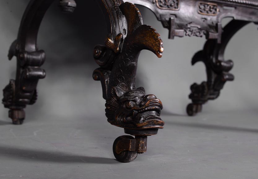 Maison MARNYHAC (att. à) - Rare pare-étincelle ancien sinisant en bronze à patine brune, seconde moitié du XIXème siècle Maison MARNYHAC (att. à) - Rare pare-étincelle ancien sinisant en bronze à patine brune, seconde moitié du XIXème siècle-9