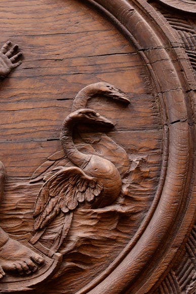 Trumeau en bois de style Louis XV figurant Poséidon, fin du XIXe siècle Trumeau en bois de style Louis XV figurant Poséidon, fin du XIXe siècle-4