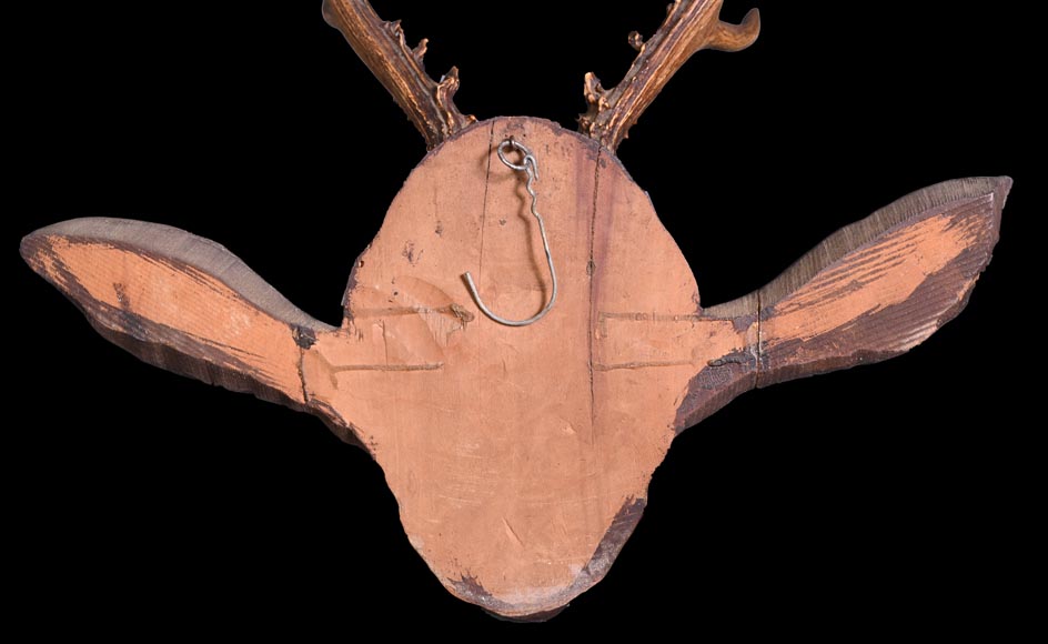 STEINER Hermann (1878-1963) masque de faune en bois sculpté et bois de cerf STEINER Hermann (1878-1963) masque de faune en bois sculpté et bois de cerf-6