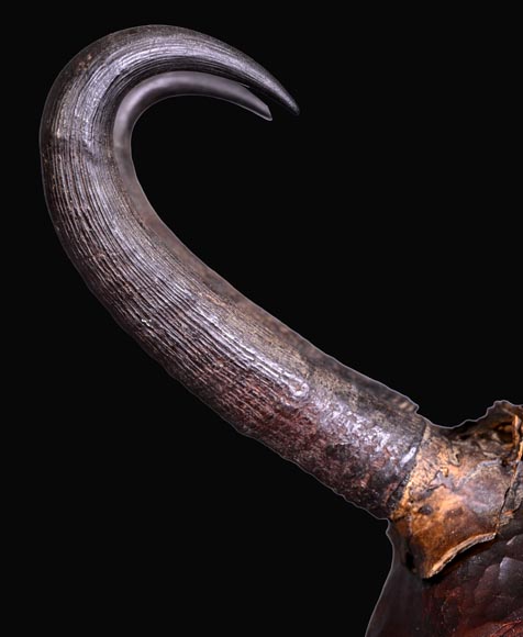 STEINER Hermann (1878-1963) masque de faune en bois sculpté et cornes de bouquetin STEINER Hermann (1878-1963) masque de faune en bois sculpté et cornes de bouquetin-5