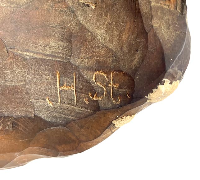 STEINER Hermann (1878-1963) masque de faune en bois sculpté et cornes de bouquetin STEINER Hermann (1878-1963) masque de faune en bois sculpté et cornes de bouquetin-7