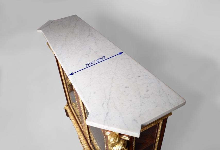 Georges Alphonse MONBRO (attribué à), Paire de bibliothèques basses aux espagnolettes de bronze  Georges Alphonse MONBRO (attribué à), Paire de bibliothèques basses aux espagnolettes de bronze -13