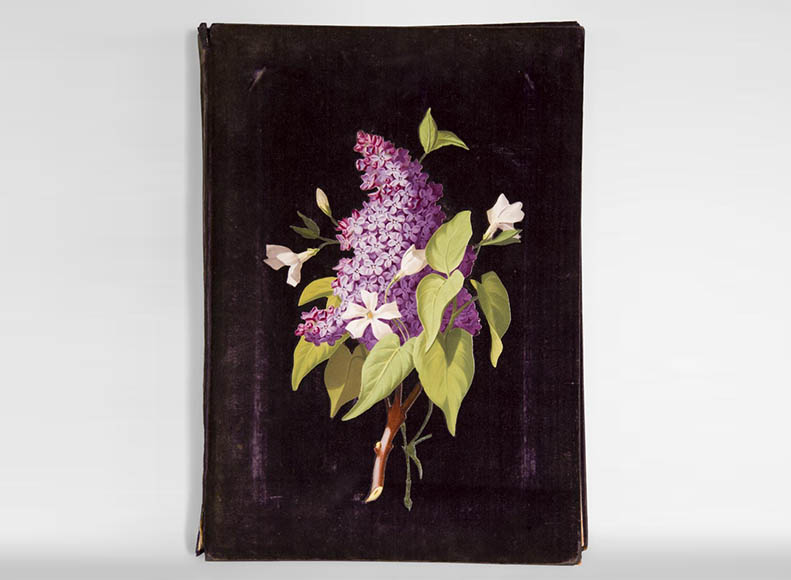 Julien-Nicolas RIVART (1802-1867) - Porte-document en velours mauve à décor de marqueterie de porcelaine Julien-Nicolas RIVART (1802-1867) - Porte-document en velours mauve à décor de marqueterie de porcelaine-0