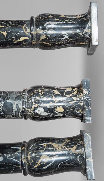 Lot de colonnes en marbre Portor Lot de colonnes en marbre Portor-3