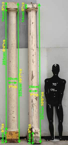 Paire de colonnes en bois  du XVIIIe siècle Paire de colonnes en bois  du XVIIIe siècle-6