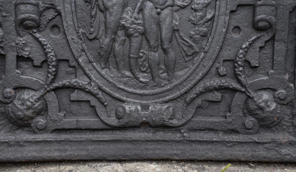 Scène de couronnement, plaque de cheminée ancienne du XVIIè siècle Scène de couronnement, plaque de cheminée ancienne du XVIIè siècle-3