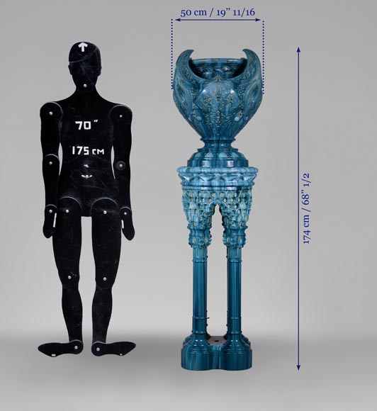 Delphin MASSIER (1836-1907) - Importante jardinière Orientaliste en faïence Delphin MASSIER (1836-1907) - Importante jardinière Orientaliste en faïence-13