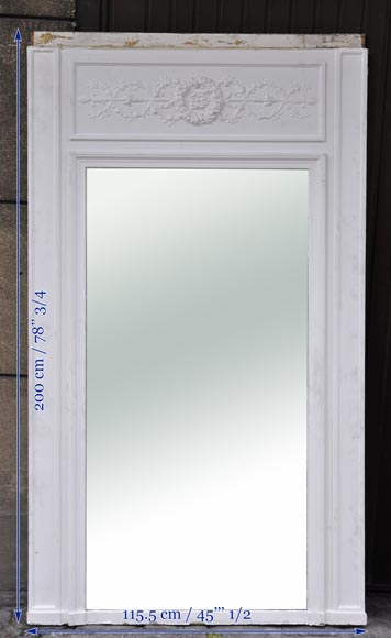 Trumeau ancien de style Louis XVI à frise de laurier Trumeau ancien de style Louis XVI à frise de laurier-5