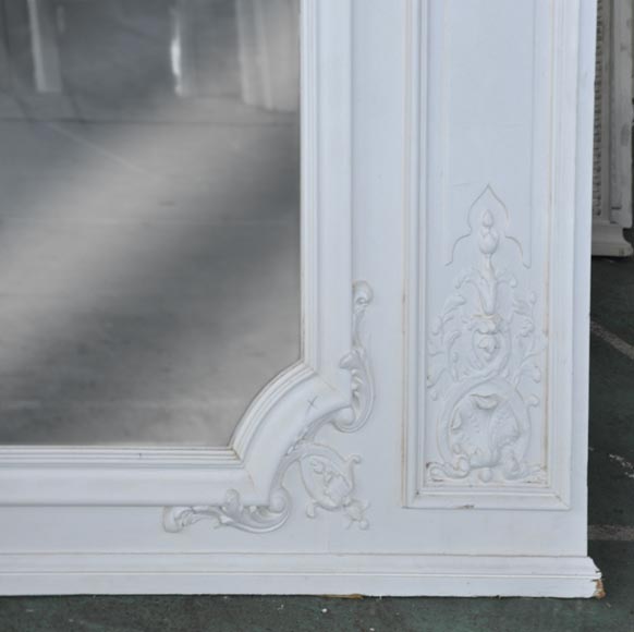 Important trumeau ancien de style Régence, décor de putti jouant dans les vignes Important trumeau ancien de style Régence, décor de putti jouant dans les vignes-8