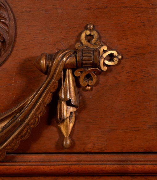 Important cabinet en noyer de style Néo-Renaissance - Émaux peints signés par Théophile Soyer (1853-1940)  Important cabinet en noyer de style Néo-Renaissance - Émaux peints signés par Théophile Soyer (1853-1940)-15