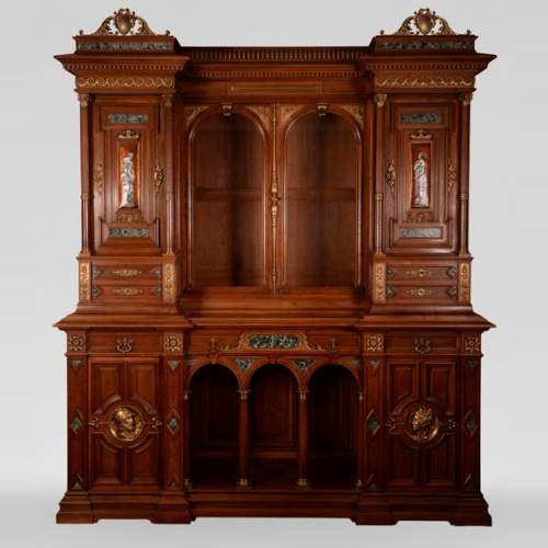 Édouard LIÈVRE (Auteur du modèle, 1829 – 1886), Paul SORMANI (ébéniste, 1817 – 1874 ou 1875) Buffet d’apparat néo-Renaissance et console.