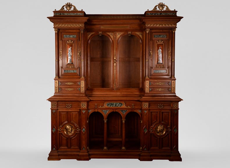 Édouard LIÈVRE (Auteur du modèle, 1829 – 1886), Paul SORMANI (ébéniste, 1817 – 1874 ou 1875) Buffet d’apparat néo-Renaissance et console. Édouard LIÈVRE (Auteur du modèle, 1829 – 1886), Paul SORMANI (ébéniste, 1817 – 1874 ou 1875) Buffet d’apparat néo-Renaissance et console.-0