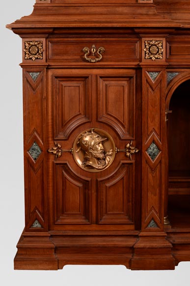 Édouard LIÈVRE (Auteur du modèle, 1829 – 1886), Paul SORMANI (ébéniste, 1817 – 1874 ou 1875) Buffet d’apparat néo-Renaissance et console. Édouard LIÈVRE (Auteur du modèle, 1829 – 1886), Paul SORMANI (ébéniste, 1817 – 1874 ou 1875) Buffet d’apparat néo-Renaissance et console.-7