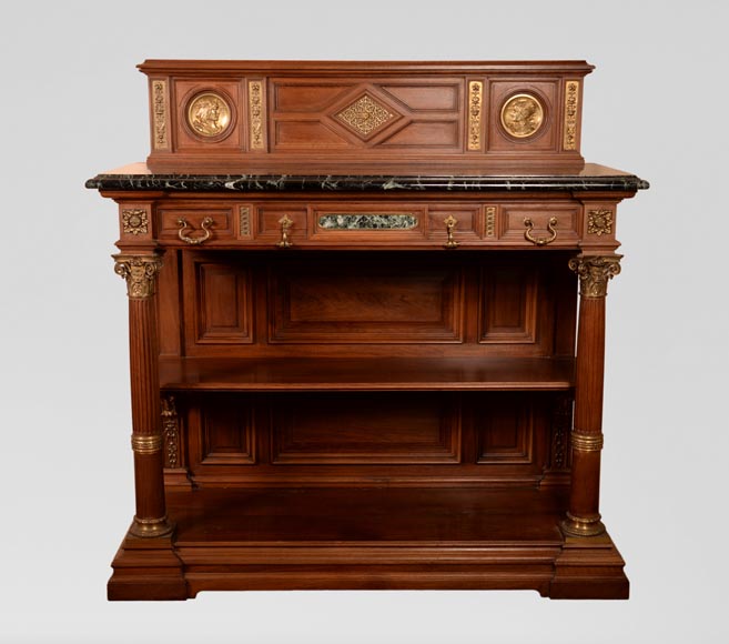 Édouard LIÈVRE (Auteur du modèle, 1829 – 1886), Paul SORMANI (ébéniste, 1817 – 1874 ou 1875) Buffet d’apparat néo-Renaissance et console. Édouard LIÈVRE (Auteur du modèle, 1829 – 1886), Paul SORMANI (ébéniste, 1817 – 1874 ou 1875) Buffet d’apparat néo-Renaissance et console.-12