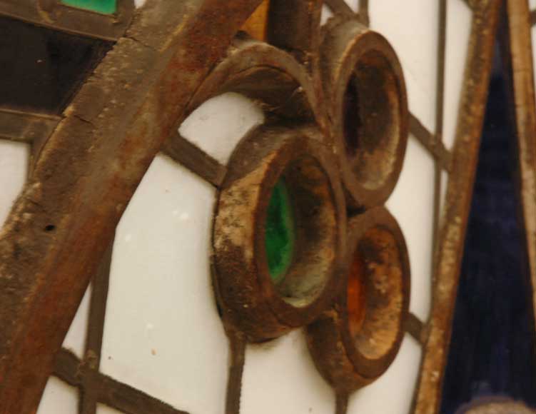 Vitrail : rosace avec étoile Vitrail : rosace avec étoile-1