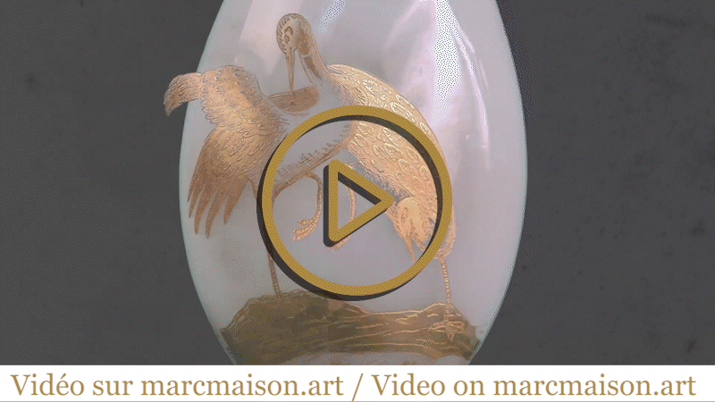 BACCARAT, Paire de vases aux échassiers, vers 1880 BACCARAT, Paire de vases aux échassiers, vers 1880-0