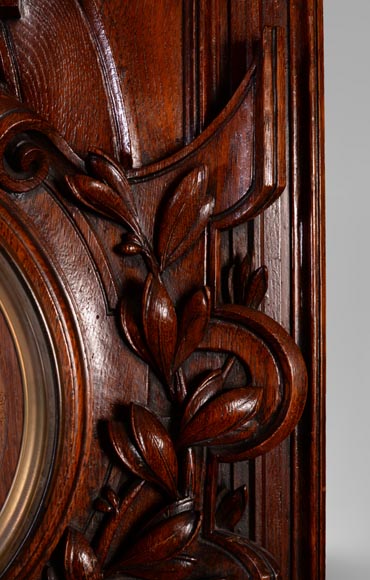 GUERET Frères - Ensemble comprenant une pendule et un baromètre en chêne GUERET Frères - Ensemble comprenant une pendule et un baromètre en chêne-8