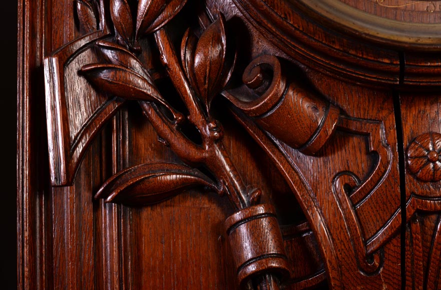 GUERET Frères - Ensemble comprenant une pendule et un baromètre en chêne GUERET Frères - Ensemble comprenant une pendule et un baromètre en chêne-10