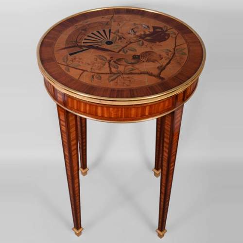 Pierre-Ferdinand DUVINAGE (1823-1876) - Guéridon à décor japonisant en marqueterie cloisonné