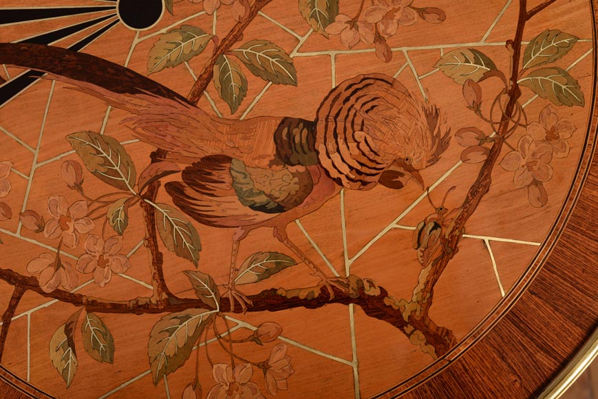 Pierre-Ferdinand DUVINAGE (1823-1876) - Guéridon à décor japonisant en marqueterie cloisonné Pierre-Ferdinand DUVINAGE (1823-1876) - Guéridon à décor japonisant en marqueterie cloisonné-2