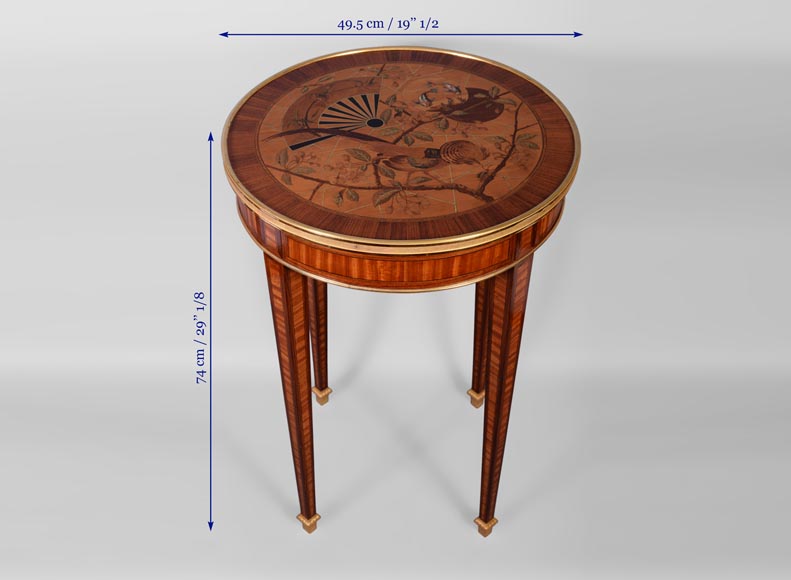 Pierre-Ferdinand DUVINAGE (1823-1876) - Guéridon à décor japonisant en marqueterie cloisonné Pierre-Ferdinand DUVINAGE (1823-1876) - Guéridon à décor japonisant en marqueterie cloisonné-7