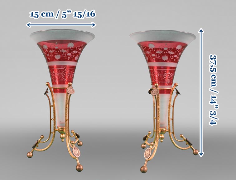 BACCARAT, Paire de vases montés, vers 1878 BACCARAT, Paire de vases montés, vers 1878-8