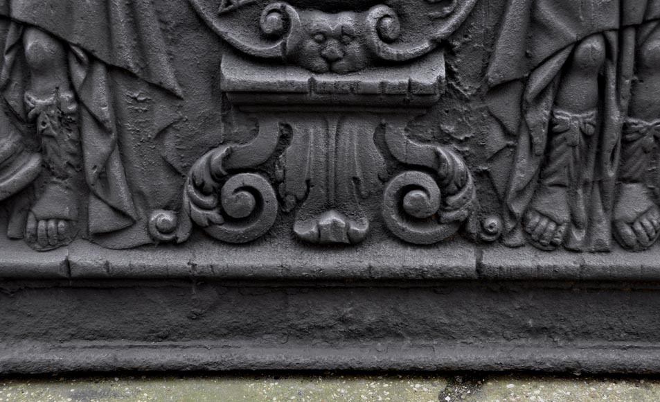 Plaque de cheminée ancienne au décor janséniste, XVIIIème siècle Plaque de cheminée ancienne au décor janséniste, XVIIIème siècle-6