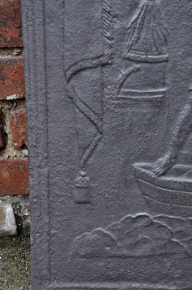 La descente aux Enfers d'Enée - Plaque de cheminée ancienne de style Louis XVI  La descente aux Enfers d'Enée - Plaque de cheminée ancienne de style Louis XVI -5