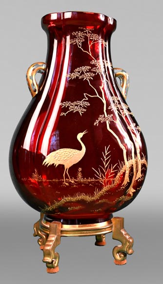 BACCARAT, Garniture au paysage japonisant, vers 1880 BACCARAT, Garniture au paysage japonisant, vers 1880-3