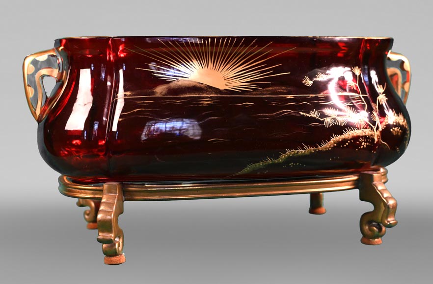 BACCARAT, Garniture au paysage japonisant, vers 1880 BACCARAT, Garniture au paysage japonisant, vers 1880-4