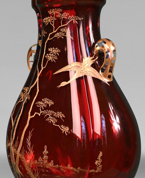 BACCARAT, Garniture au paysage japonisant, vers 1880 BACCARAT, Garniture au paysage japonisant, vers 1880-5