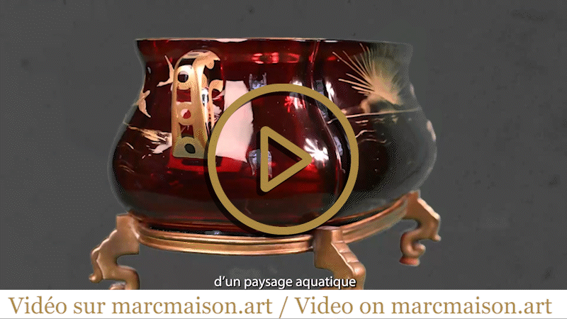 BACCARAT, Garniture au paysage japonisant, vers 1880 BACCARAT, Garniture au paysage japonisant, vers 1880-0