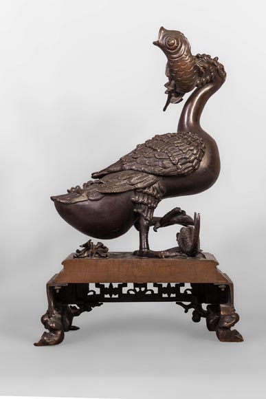 BOUHON - Barre de chenets aux canards et aux poissons BOUHON - Barre de chenets aux canards et aux poissons-4