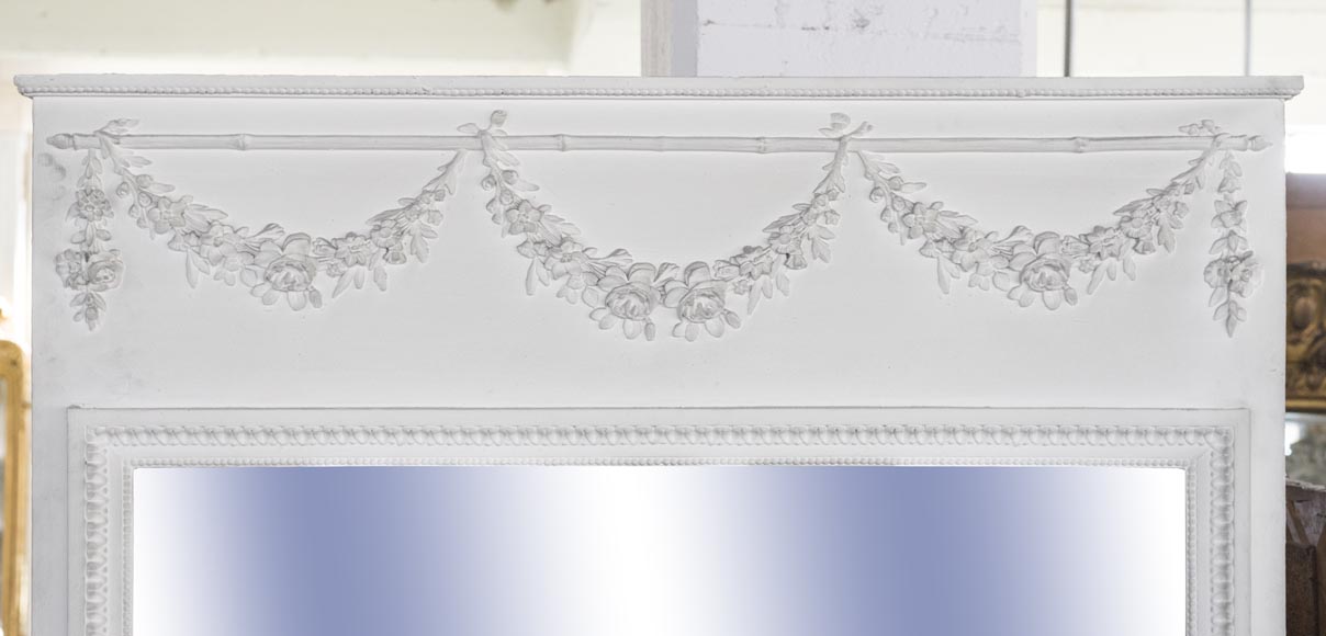 Grand trumeau ancien aux guirlandes de fleurs Grand trumeau ancien aux guirlandes de fleurs-1