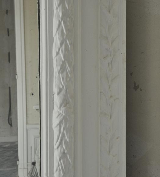 Trumeau ancien de style Napoléon III aux frises de branches de lauriers et à la large coquille  Trumeau ancien de style Napoléon III aux frises de branches de lauriers et à la large coquille -3