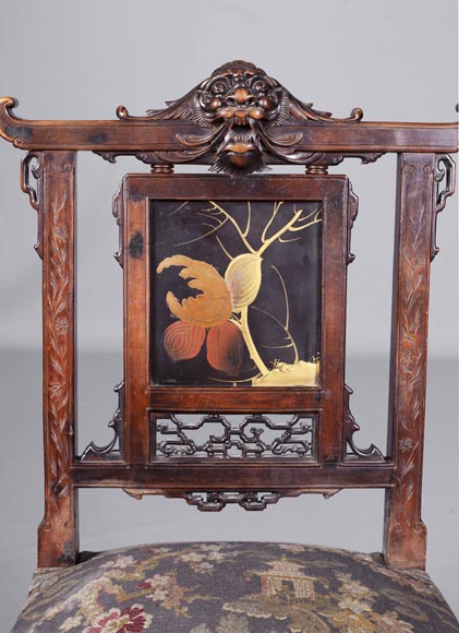 Paire de chaises d'inspiration extrême-orientale Paire de chaises d'inspiration extrême-orientale-5