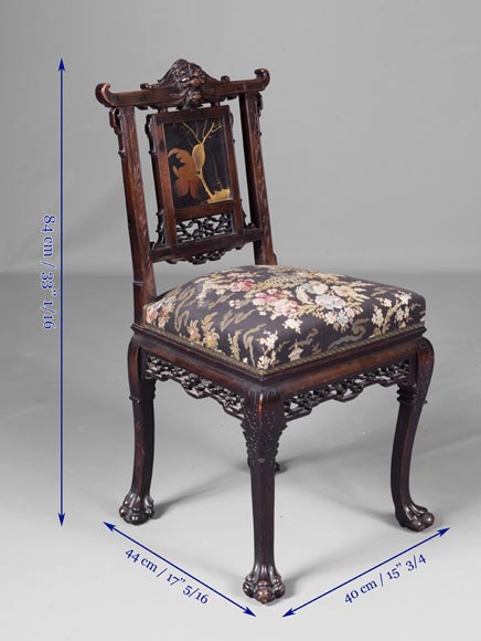 Paire de chaises d'inspiration extrême-orientale Paire de chaises d'inspiration extrême-orientale-7